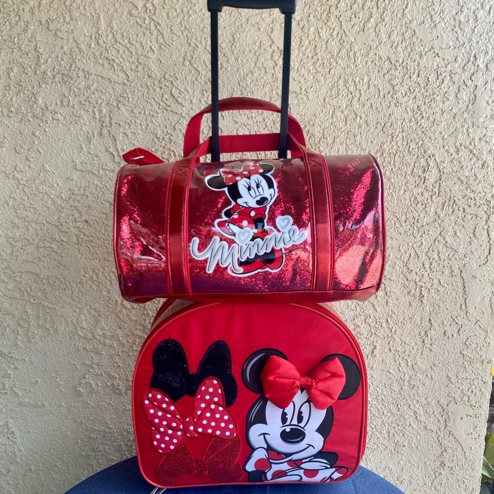 Minnie Mouse Travel Duo (suitcase and dufffle bag)